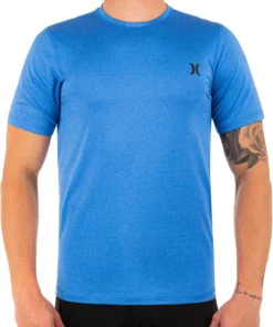 Hurley Men's Icon Heather Short Sleeve Rashguard For Men Black Heather