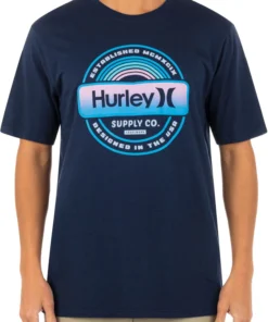 Hurley Men's Everyday Washed Label Short Sleeve T-Shirt For Men Black Heather