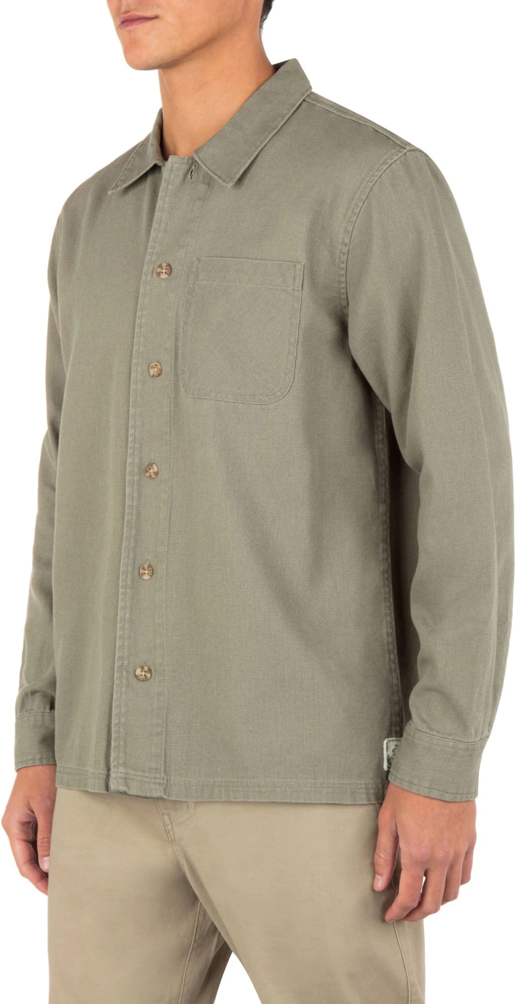 Hurley Men's Bixby Canvas Long Sleeve Shirt For Men Army 5 Hurley Men's Bixby Canvas Long Sleeve Shirt For Men Army - Image 3
