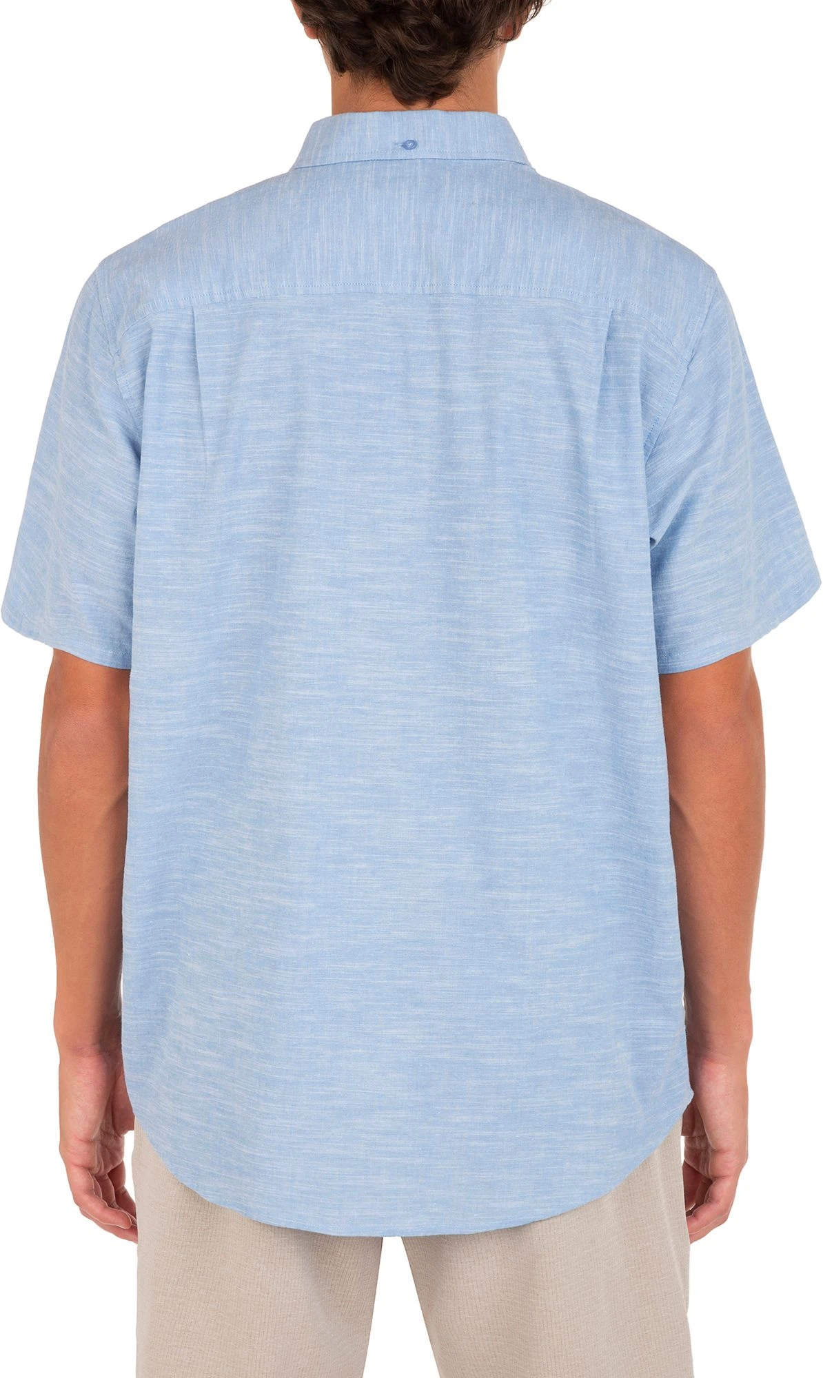 Hurley Men's One & Only Stretch Short Sleeve Shirt For Men Blue Oxford 4 Hurley Men's One & Only Stretch Short Sleeve Shirt For Men Blue Oxford - Image 2