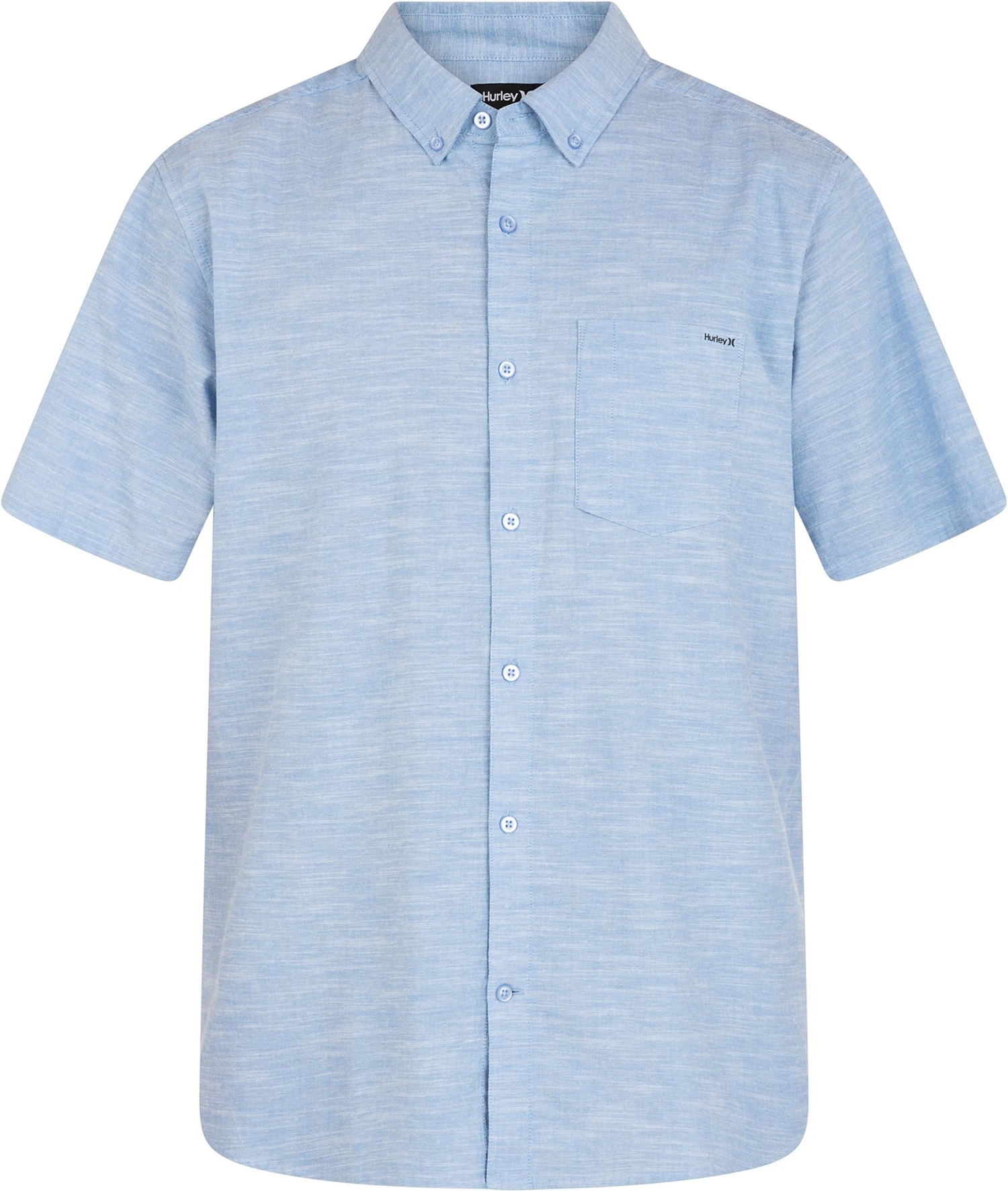 Hurley Men's One & Only Stretch Short Sleeve Shirt For Men Blue Oxford 7 Hurley Men's One & Only Stretch Short Sleeve Shirt For Men Blue Oxford - Image 5