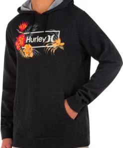 Hurley Men's Jungle Trouble Summer Pullover Sweatshirt For Men Black Heather -Deals The Tropi Trend Store unnamed file 67