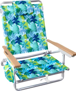 Hurley Deluxe Backpack Wood Arm Beach Chair For Unisex Chuns/tangerine