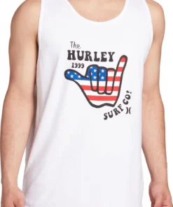 Hurley Men's Everyday Washed Shaka Stripes Tank For Men White