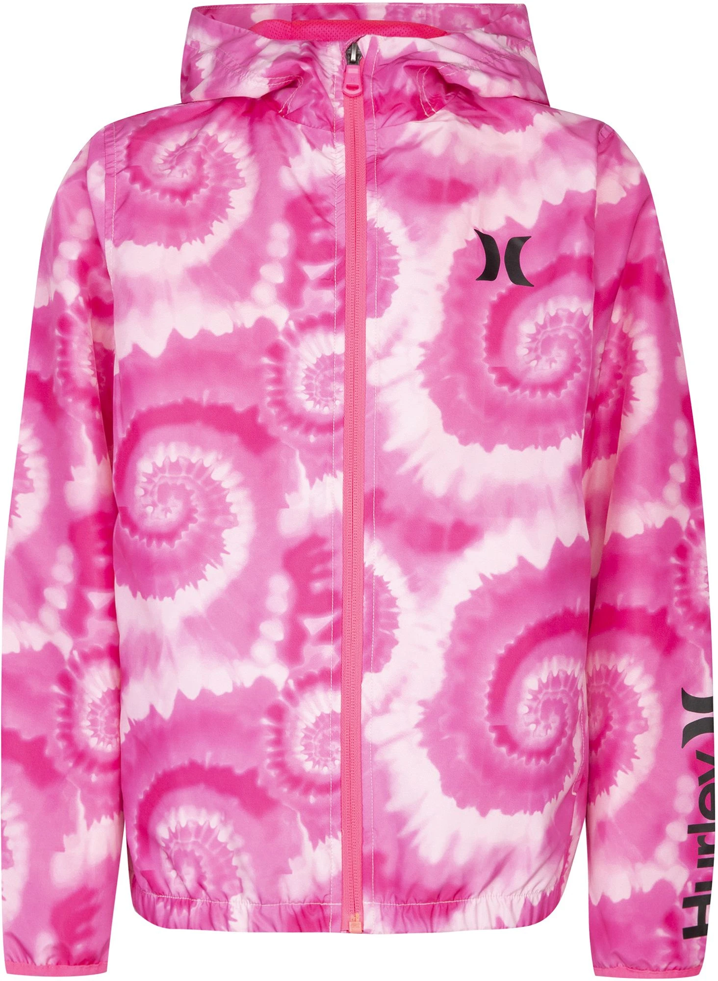 Hurley Boys' Core Printed Windbreaker Jacket For Girls' Hyper Pink 2 Hurley Boys' Core Printed Windbreaker Jacket For Girls' Hyper Pink