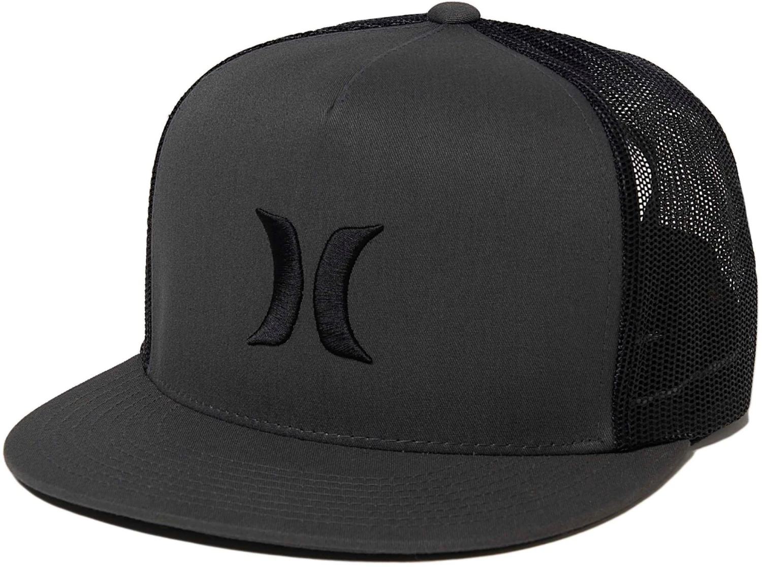 Hurley Men's Icon Solid Flat Trucker Hat For Men Dark Grey 3 Hurley Men's Icon Solid Flat Trucker Hat For Men Dark Grey
