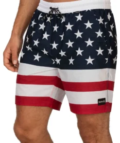 Hurley Men's Patriot Volley 18" Board Shorts For Men Gym Red