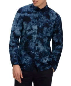 Hurley Men's Jerry Woven Long Sleeve Top For Men Black