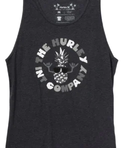 Hurley Everyday Washed Pineapple Shaka Tank Top For Men Black Heather