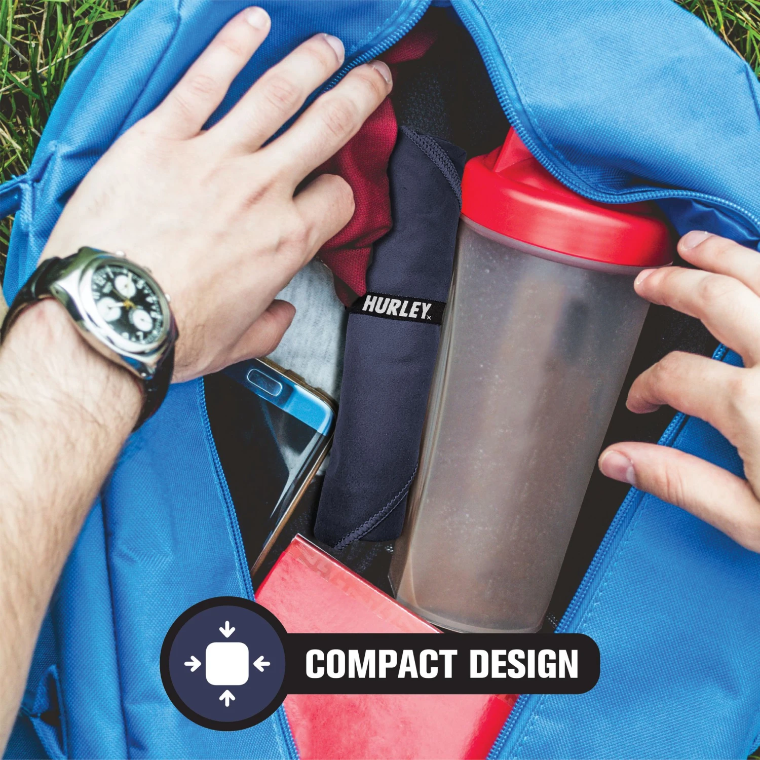 Hurley 30" X 60" Solid Microfiber Towel For Unisex 3 Hurley 30" X 60" Solid Microfiber Towel For Unisex - Image 2