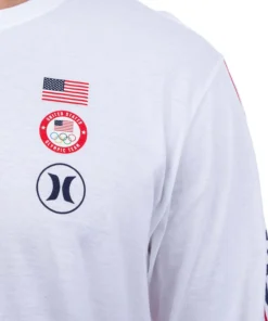 Hurley Men's Premium USA Long Sleeve T-Shirt For Men White -Deals The Tropi Trend Store unnamed file 820