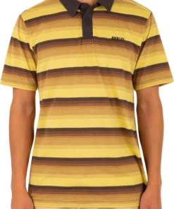 Hurley Men's Ace Aloha Short Sleeve Polo Shirt For Men Gold