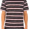 Hurley Men's Everyday Monarch Stripe Short Sleeve Shirt For Men Black
