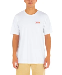 Hurley Men's Everyday Washed OAO Slashed T-Shirt For Men White