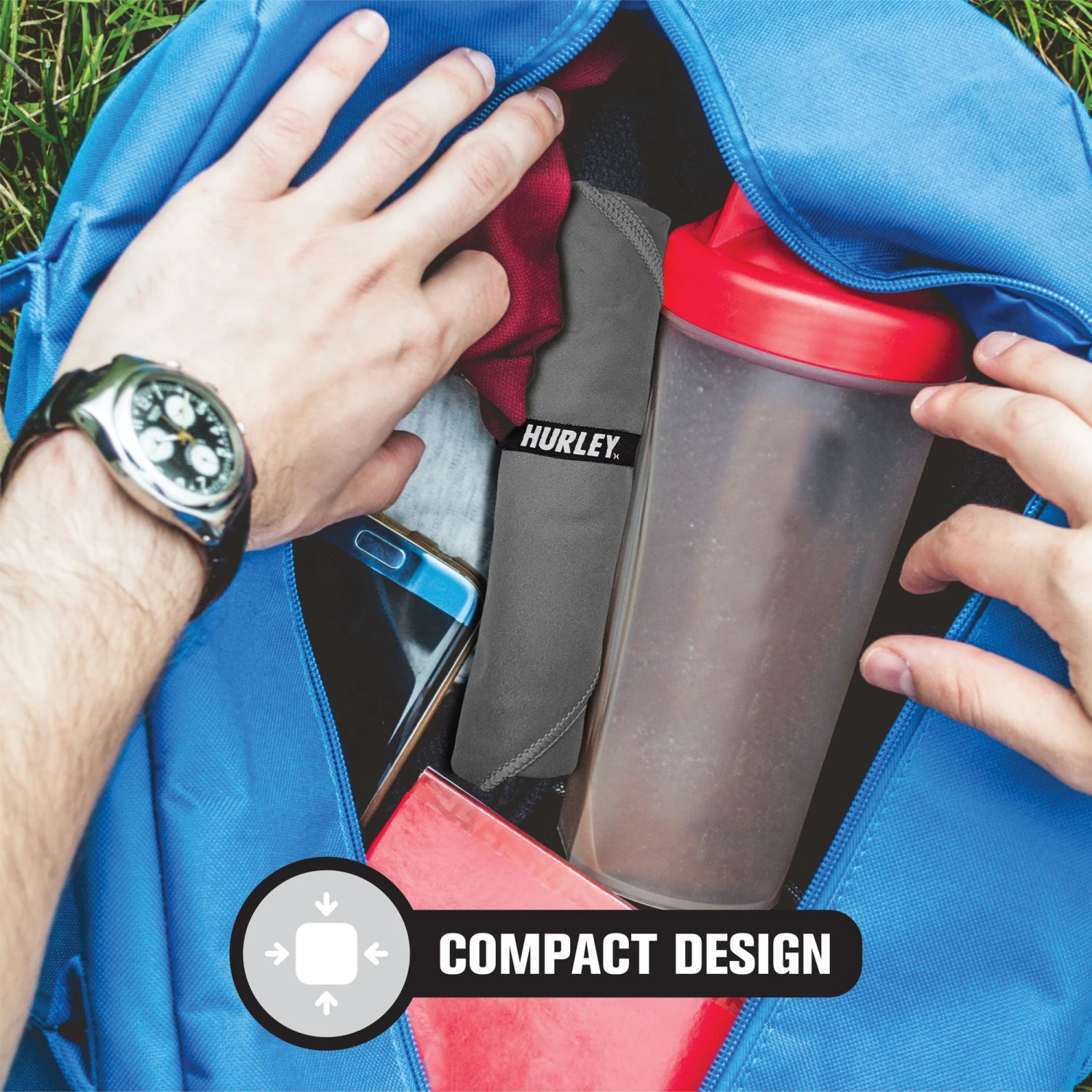 Hurley 30" X 60" Solid Microfiber Towel For Unisex 4 Hurley 30" X 60" Solid Microfiber Towel For Unisex - Image 2