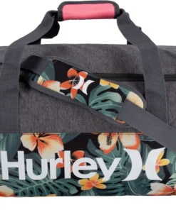 Hurley Men's Aerial Printed Duffel Bag For Women Oil Grey