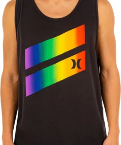 Hurley Men's Pride Icon Slash Tank Top For Men Black
