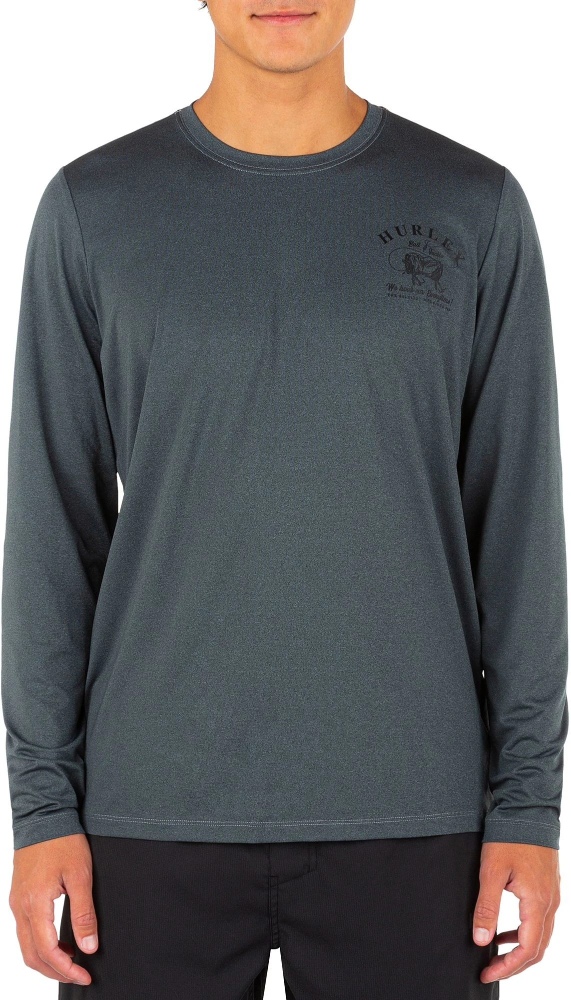 Hurley Men's H2O-Dri Easton Good Bait Rashguard For Men Smoke Grey 4 Hurley Men's H2O-Dri Easton Good Bait Rashguard For Men Smoke Grey - Image 2