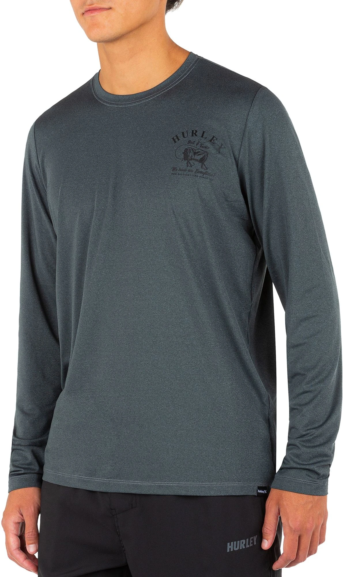 Hurley Men's H2O-Dri Easton Good Bait Rashguard For Men Smoke Grey 5 Hurley Men's H2O-Dri Easton Good Bait Rashguard For Men Smoke Grey - Image 3