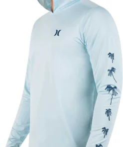 Hurley Men's Icon Palm Long Sleeve Rashguard For Men Topaz Mist -Deals The Tropi Trend Store unnamed file 892