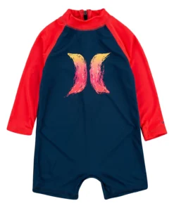 Deals The Tropi Trend Store 34 Hurley Infant Lil Shark Long Sleeve Swim Romper For Boys' Red Orbit