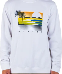 Hurley Men's Unridden Ones Summer Long Sleeve T-Shirt For Men White