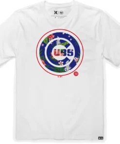 Hurley Men's Chicago Cubs White Graphic T-Shirt For Men