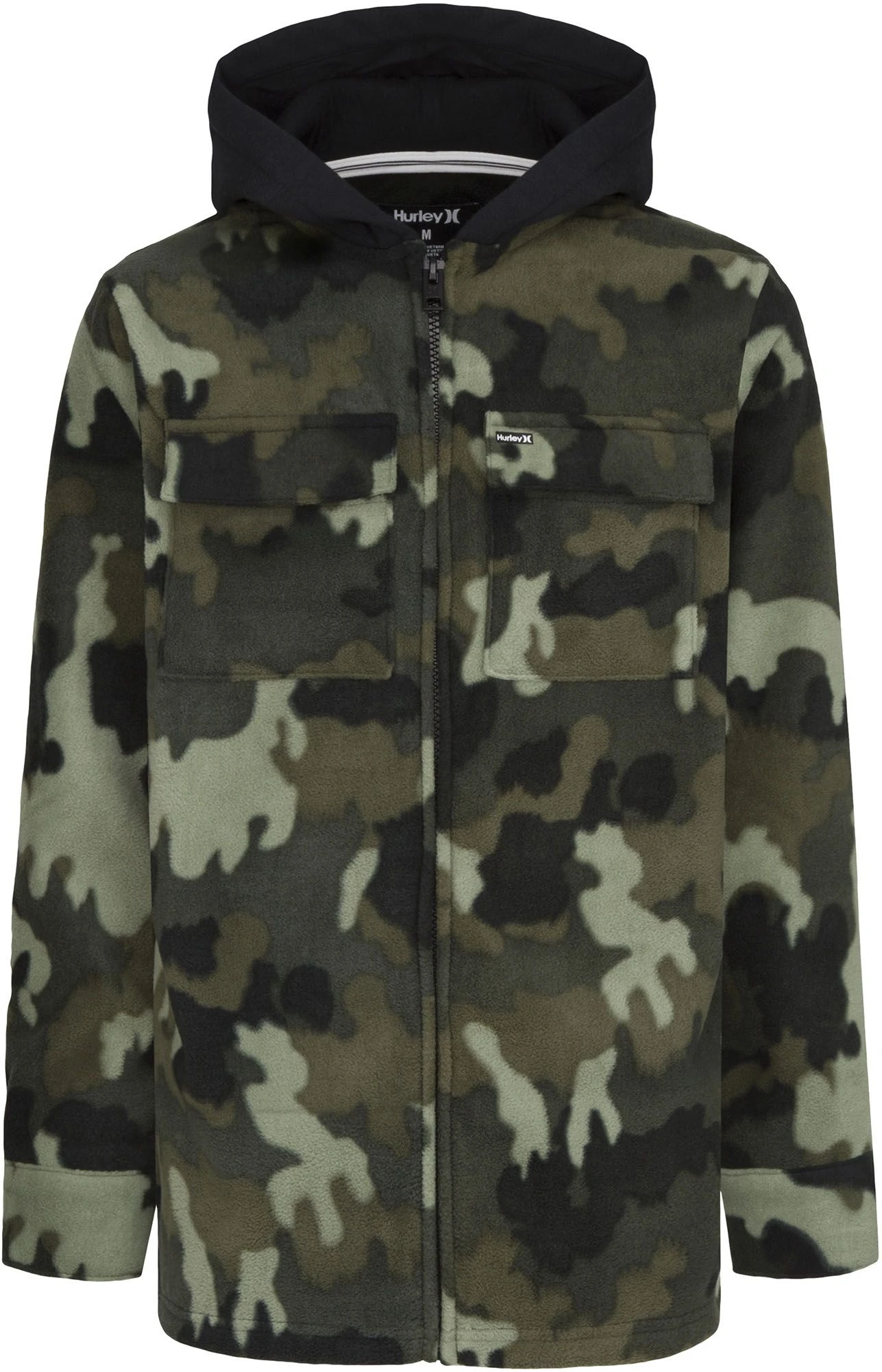Hurley Boys' Arctic Fleece Full-Zip Hoodie For Boys' Green Camo 3 Hurley Boys' Arctic Fleece Full-Zip Hoodie For Boys' Green Camo