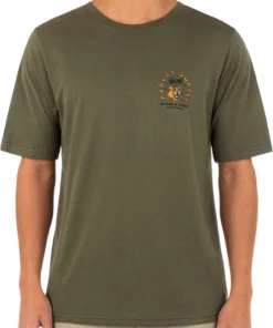Hurley Men's Everyday Washed Summer Vibes Short Sleeve T-Shirt For Men Olive
