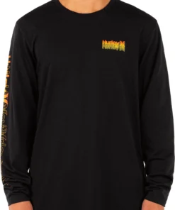 Hurley Men's One And Only Cascade Long Sleeve T-Shirt For Men Black