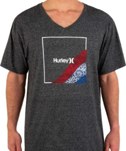 Hurley Men's Siro Built V-Neck Short Sleeve Graphic T-Shirt For Men Black