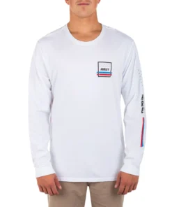 Hurley Men's Everyday Washed Independence Long Sleeve Shirt For Men White