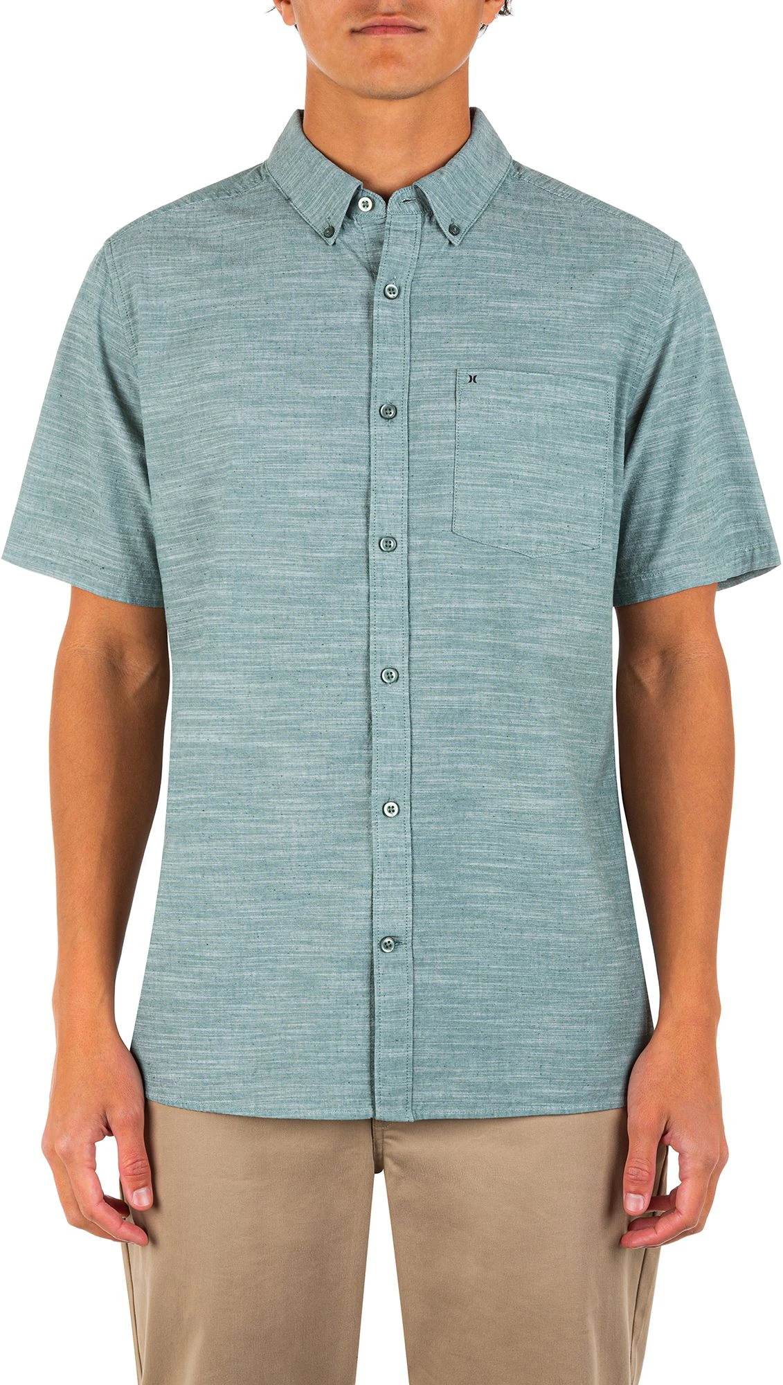 Hurley Men's One & Only 2.0 Woven Short Sleeve Shirt For Men Rift Blue 3 Hurley Men's One & Only 2.0 Woven Short Sleeve Shirt For Men Rift Blue