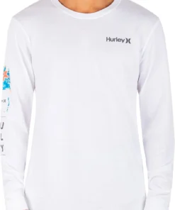 Hurley Men's Everyday Washed Aloha Long Sleeve T-Shirt For Men White
